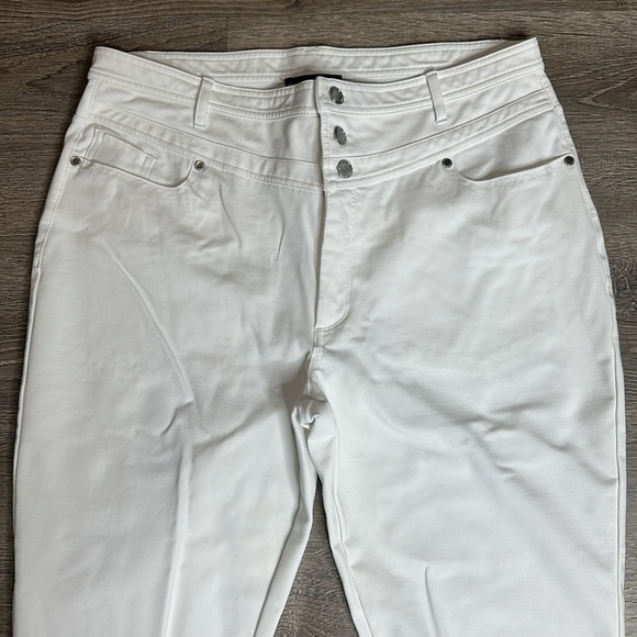 NEW KARL LAGERFELD PARIS High Rise Skinny Pants in White Sz 16 - Picture 2 of 14